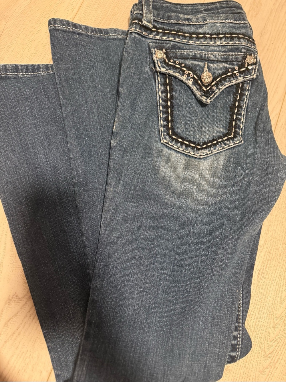 Miss Me Blue Embellished Boot Cut Jeans